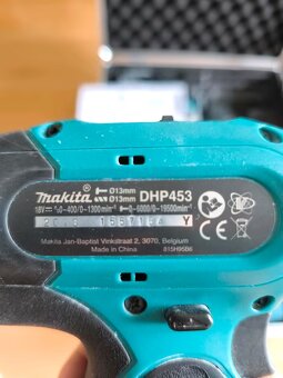 Makita aku vrtačka DHP453 s kufrem a vším příslušenstvím - 7