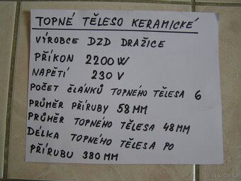 Keramické topné tělěso DZD Dražice 2200W - 7
