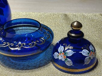 Novoborské sklo modré set 3 kusů - 7