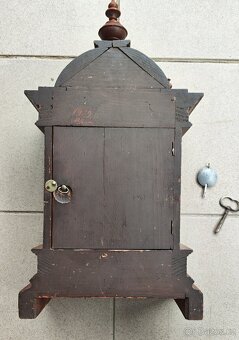 starožitné veliké vyřezávané a zdobené krbové hodiny - 7