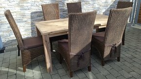 Jídelní stůl dubový rozkládací+6 židlí - 7
