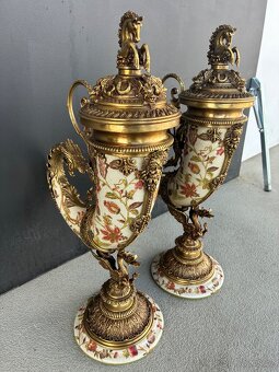 Bronzovo-porcelánové rohy Hojnosti - 7