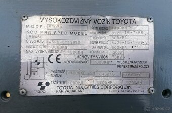 Prodám vzv TOYOTA 5F D 70 . - 7