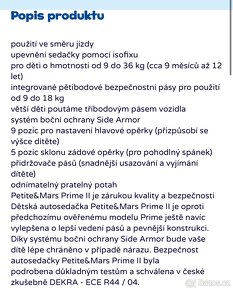 autosedačka s isofixem 9-36kg Petite&Mars - 7