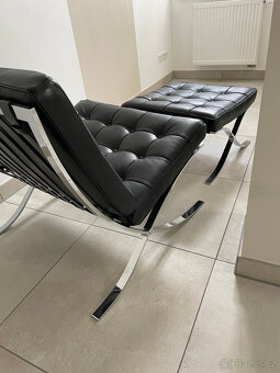Židle Barcelona s taburetem, super stav, originál od Knoll I - 7