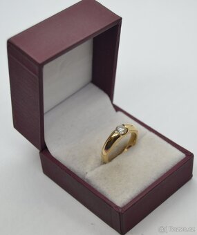 Zlatý prsten  s briliantem 0.40 CT - 7