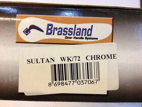 Dveřní klika / kování, stříbrná lesk, rozteč 72mm /15ks - 7