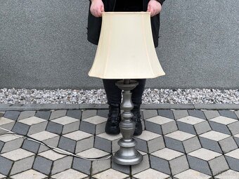 Veliká cínová stolní lampa výška 96cm - 7
