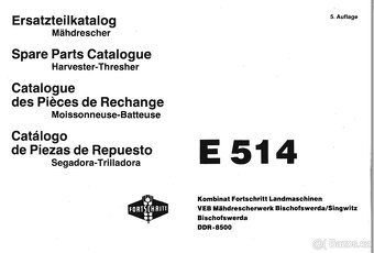 Kombajn E 514 návod + kat. dílů + katalog dílů motor IFA - 7