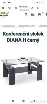 Konferenční stůl černý se sklem - 7