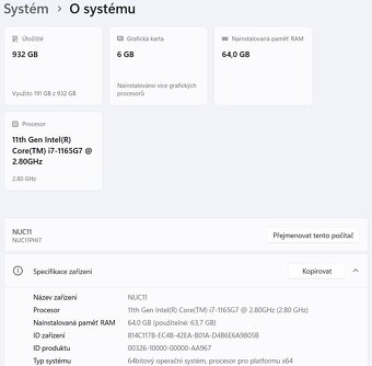 Intel NUC 11 Enthusiast, Intel i7, GTX 2060, 64GB, 1TB SSD - 7