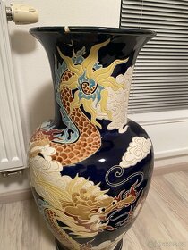 Čínská váza velká s motivem draků 66 cm výška - 7