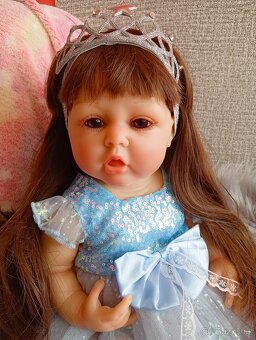 Realistická Reborn panenka modrá princezna - 7