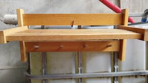 Dřevěný retro stůl, retro skládací polička - 7