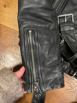 Calvin Klein Jeans – černá KOŽENÁ biker bunda z jehněčí kůže - 7