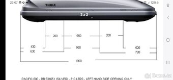 Stresni box Thule Pacific 600 - 7