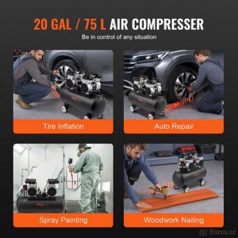 Bezolejový vzduchový kompresor 20 galonů, 90 PSI - 7