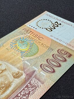 5000 Sk BIMILENIUM 2000, zlatý přetisk. Série A - 1995 UNC - 7