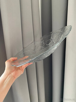 Obří skleněná servírovací mísa 34 cm, Skandinávie - 7