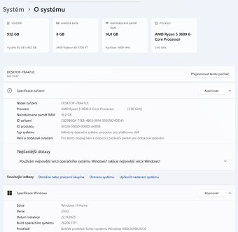 Herní PC, Ryzen 3600, 16GB DDR4, 1TB SSD, RX 5700XT - 7