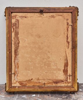 Grafika „Květinářka” z 19. století v krásném rámu - 7