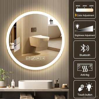Zrcadlo 60x60 s Bluetooth - 7