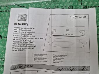 ozdobná chromová nerez lišta dveří kufru Seat Leon (5F) od 2 - 7