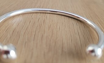 Nový dámský stříbrný náramek 925 kuličkový otevřený uni vel - 7