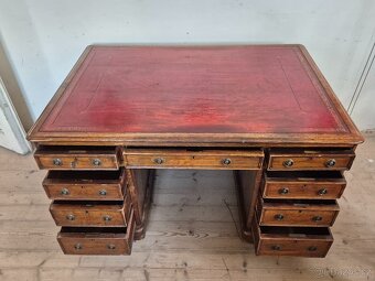 Anglický viktoriánský psací stůl - Oboustranný - 7