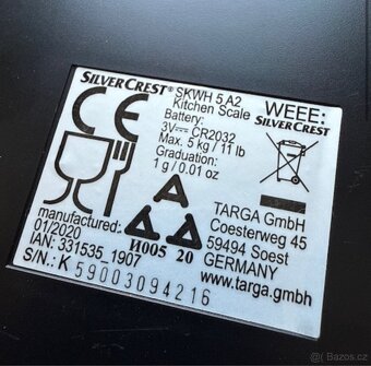 Digitální kuchyňská váha SilverCrest – nová - 7