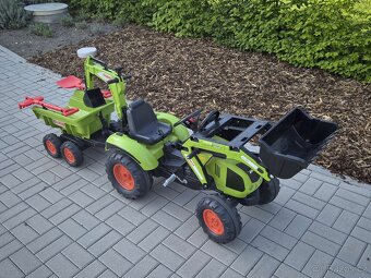 FALK - Šlapací traktor Claas Backhoe s nakladačem, rypadlem - 7