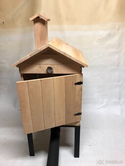 Dřevěná udírna z OLŠE 50x50x60 + topeniště - 7