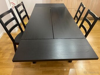 Černý rozkládací jídelní stůl Ikea Nordviken - 7