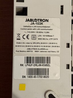 Jablotron JA-103K, JA-154E, JA-110A + další - 7