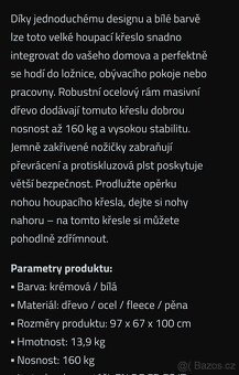 Nové houpací polohovací křeslo s podložkou - 7