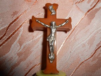 RETRO 2kusy dřevěný ježíš 33,5cm + 8,5cm - cena celkem - 7