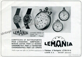Vzácné švýcarské pilotní letecké hodinky LEMANIA chronograf - 7