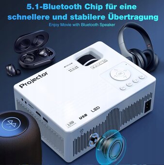 Filmový projektor Puxinat 4K 1080P WiFi Bluetooth - 7