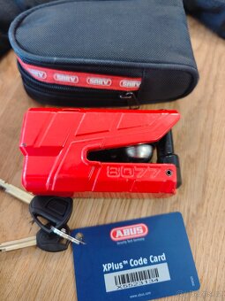 Zámek na moto ABUS Granit Detecto 8077 červený + řetěz Abus - 7