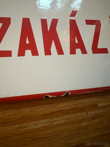 RETRO smaltovaná cedule POZOR STŘELNICE 60x40 cm - 7