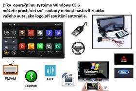 2 DIN rádio 7"; český návod, NOVÉ, ZÁRUKA, autorádio - 7