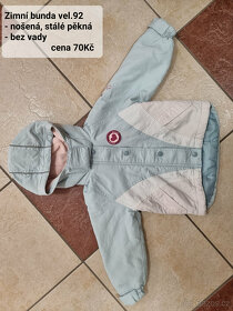 dětské bundy, kombinéza a vesta vel. cca 86/92 - 7
