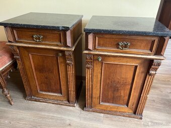 Starozitny secesni pribornik vc. stolu, zidli a komod - 7