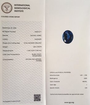 Tanzanit 3,86 karátu - 7