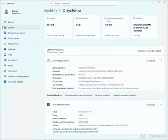 Herní PC – RTX 3050 6GB / Intel Core i3/ RAM 16 GB / SSD 1TB - 7