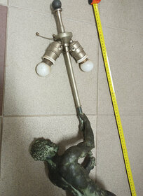 Starožitná stolní lampa ďábla, litý bronz zn. ZELMAN V. 1922 - 7