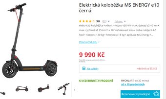 Prodám elektrokoloběžku - odvoz z Brna - je funkční - 7500kč - 7
