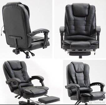 Otočné kancelářské křeslo s masážním přístrojem a podnožkou - 7