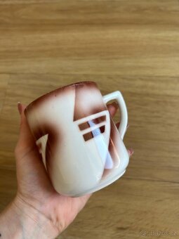 Hrnek, porcelán, retro, art deco, značený - 7