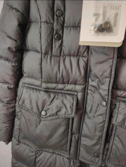 Nový dámský kabát s pravou kožešinou,  bunda vel M - 7